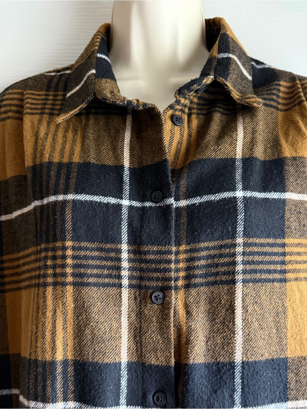 French Connection Flannel Rhodes Oversized Plaid Shirt Shacket - Picture 3 of 7